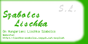 szabolcs lischka business card